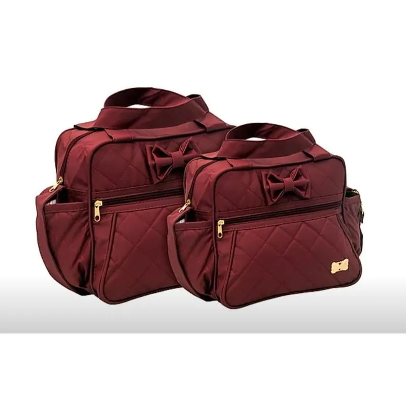 Kit Bolsa Maternidade Menina Super Luxo Vinho