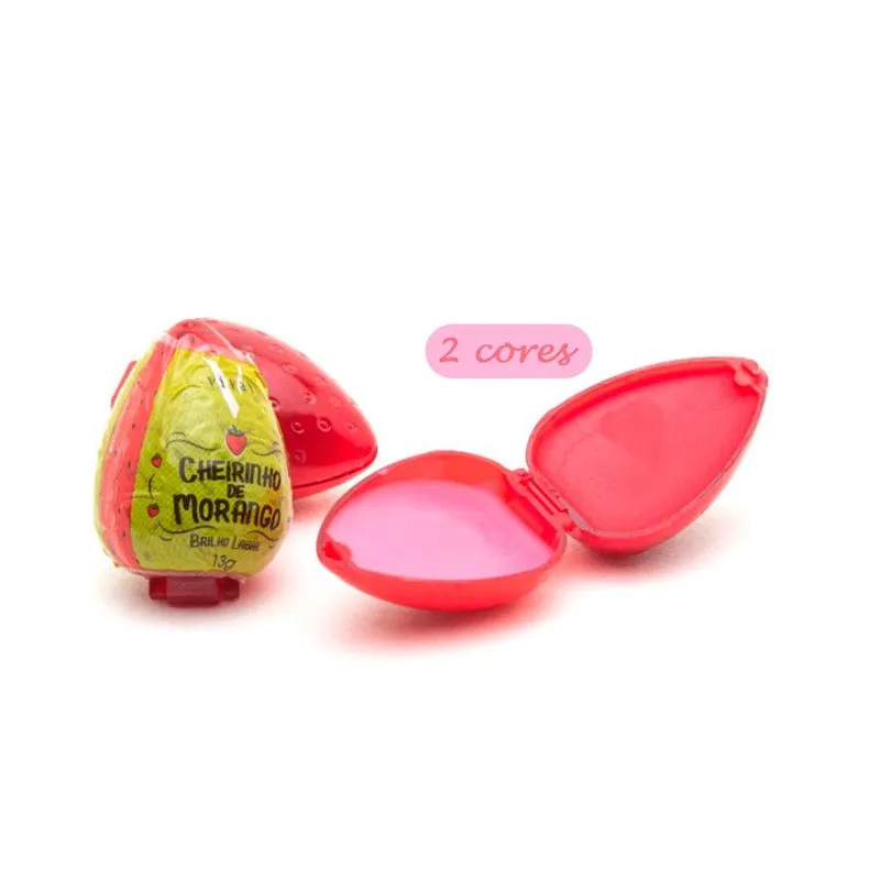 Batom Moranguinho Brilho Labial Cheirinho De Morango 2 Cores Em 1 - Morango Do Amor