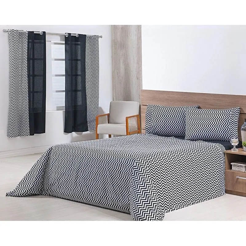 Jogo Lençol 4 Peças Cama Viúva 2,03Mx1,20Mx30Cm 100% Algodão