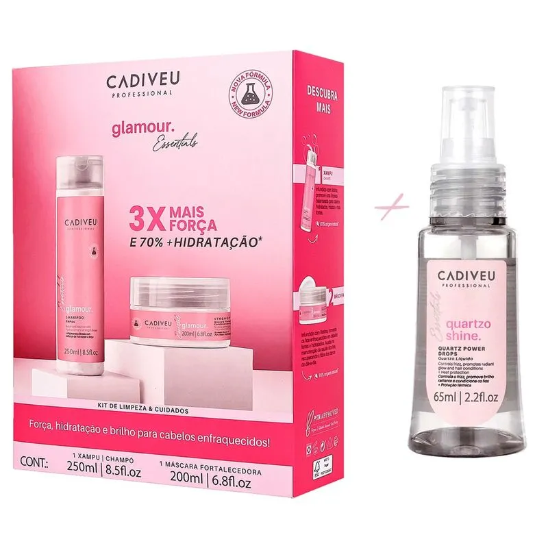 Kit Cadiveu Glamour Essentials Brilho + Reparador de Pontas