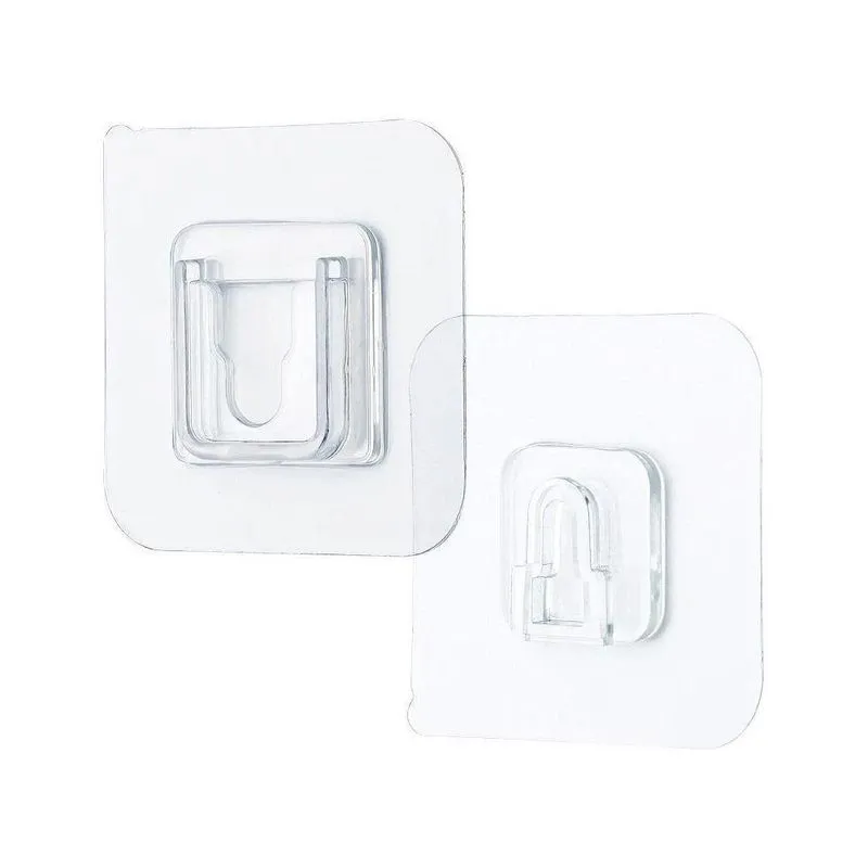 Kit 4 Pares Ganchos Adesivos Suporte Organizador Branco