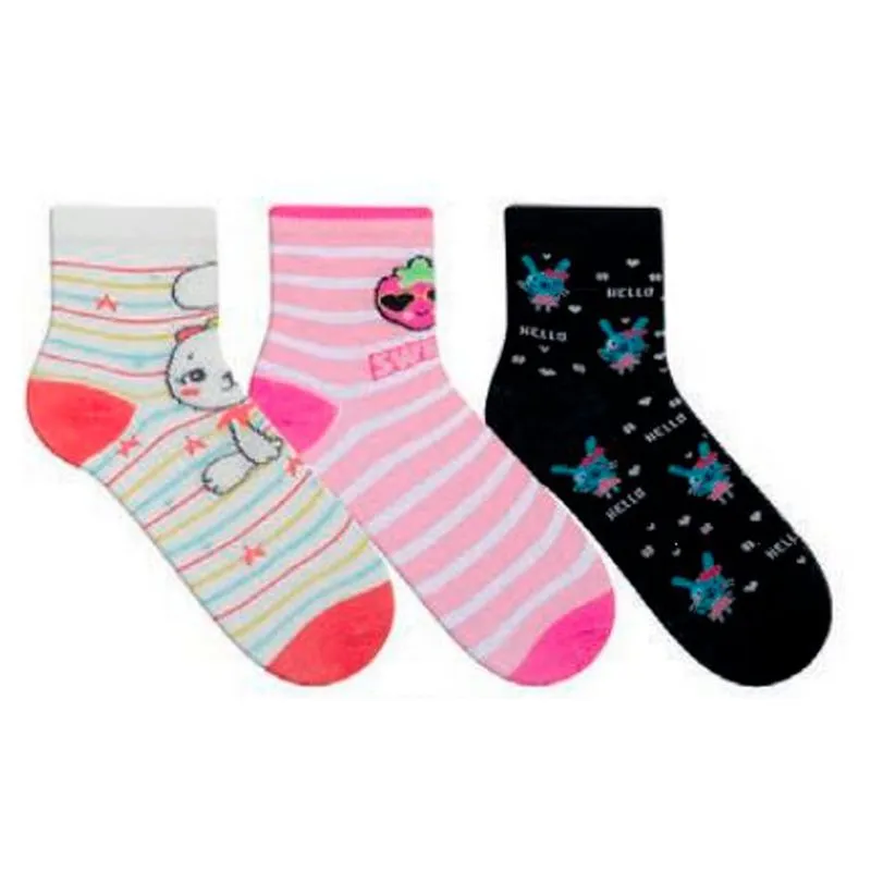 Meia Infantil Para Menina Estampada 28 Ao 31