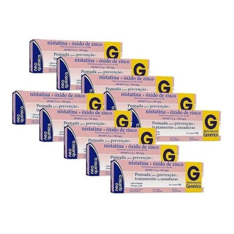 Pomada Assadura Nistatina+ox.zinco 60g Neoquimica 10un