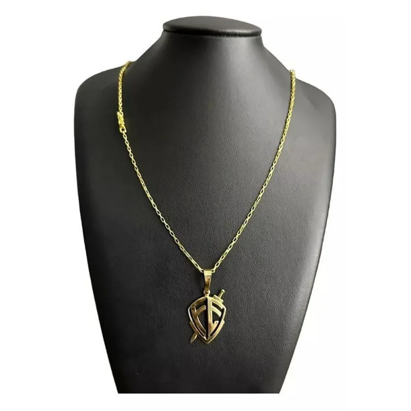 Cordão Tijolinho 1,5mm + Pingente Banhado A Ouro 18k
