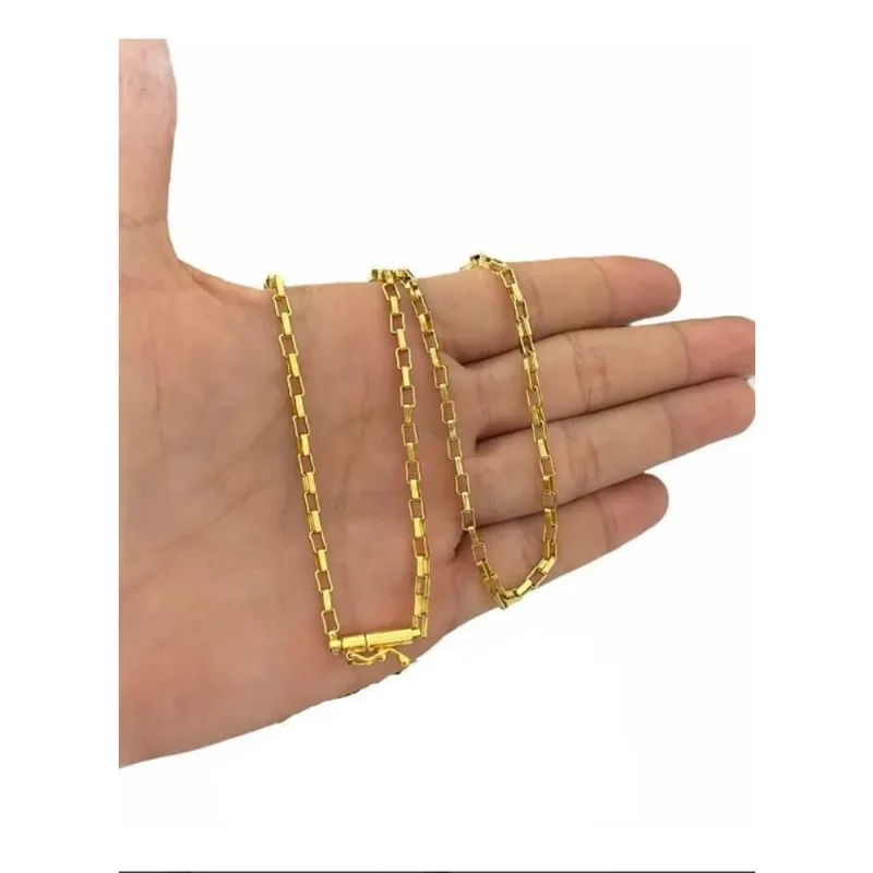 Cordão Tijolinho 3Mm - Banhado A Ouro