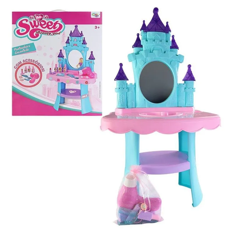 Salão De Beleza Penteadeira Infantil Com Acessórios