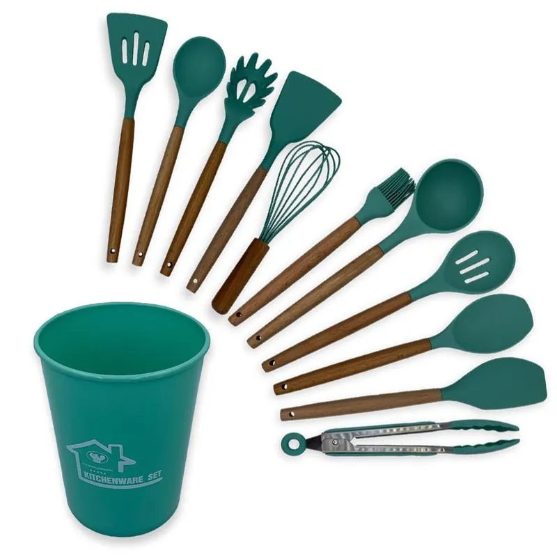Super Kit Utensílios De Cozinha Em Silicone Com 12 Peças