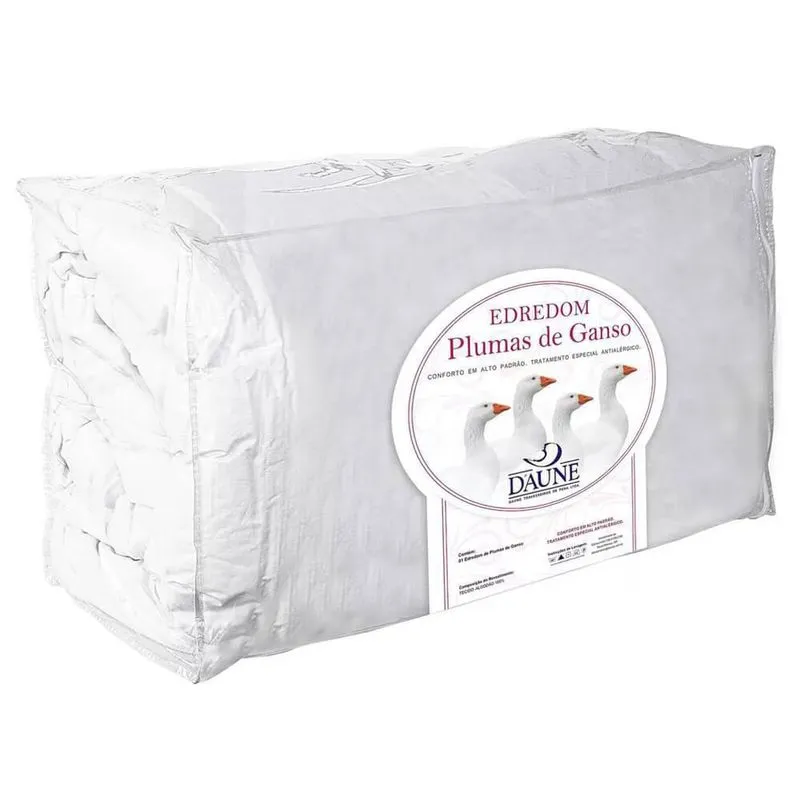 Edredom Queen 100% Pluma De Ganso - Daune Branco