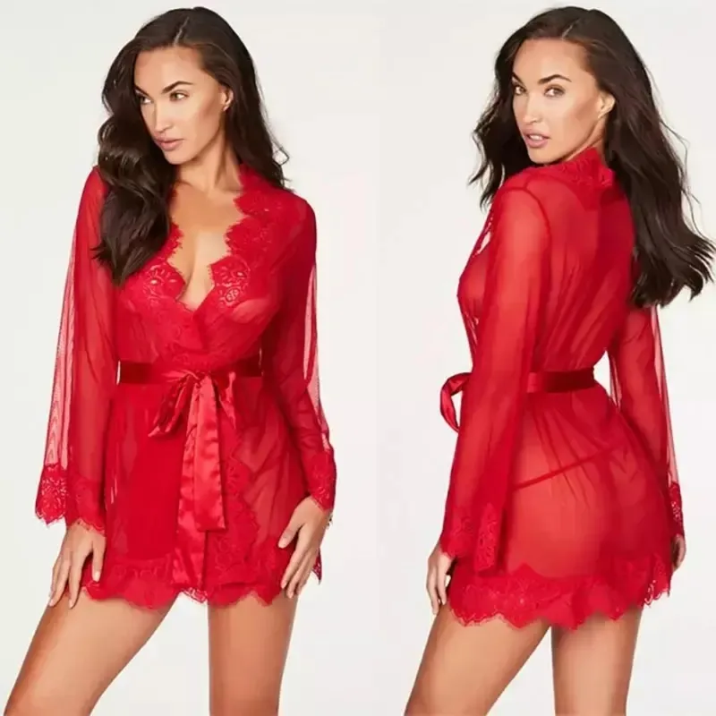Vestido Renda Lingerie Elashopp Gg Vermelho - PACETTA