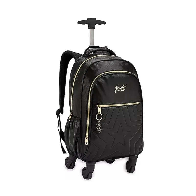 Mochila Teen Estrela Denlex Just Metalizada Jt1551 - Preto