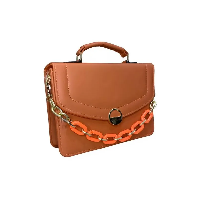 Bolsa Feminina De Mão E Tranversal Anna 9633 - Laranja