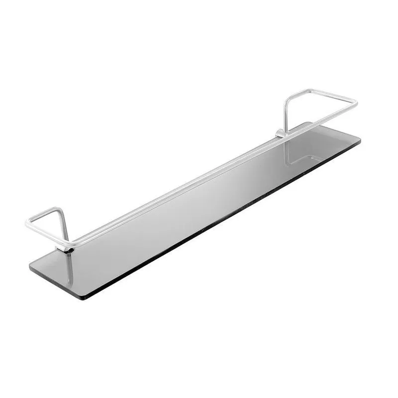 Porta Shampoo Prateleira Reto Fumê De Vidro 50 X 10 Cm