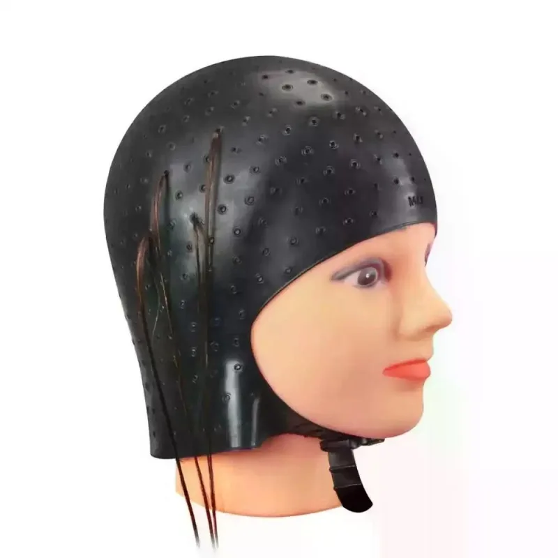 Touca Romana De Silicone Preta P/mecha Santa Clara