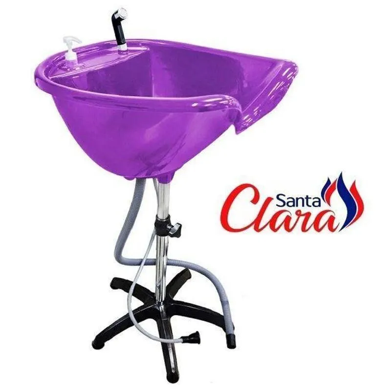 Lavatório Portátil Lilás Pé Fixo Cabeleireiro - Santa Clara
