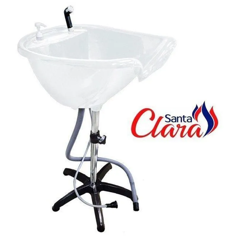 Lavatório Portátil Branco Pé Fixo Cabeleireiro - Santa Clara