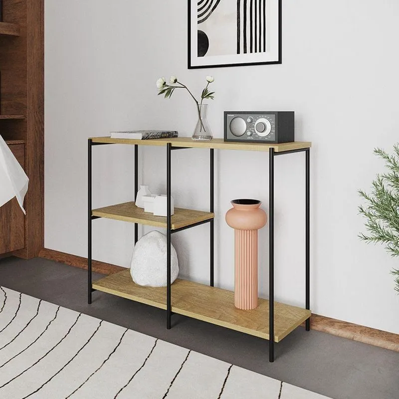 Aparador Industrial Artesania Preto E Freijó 95cm Preto