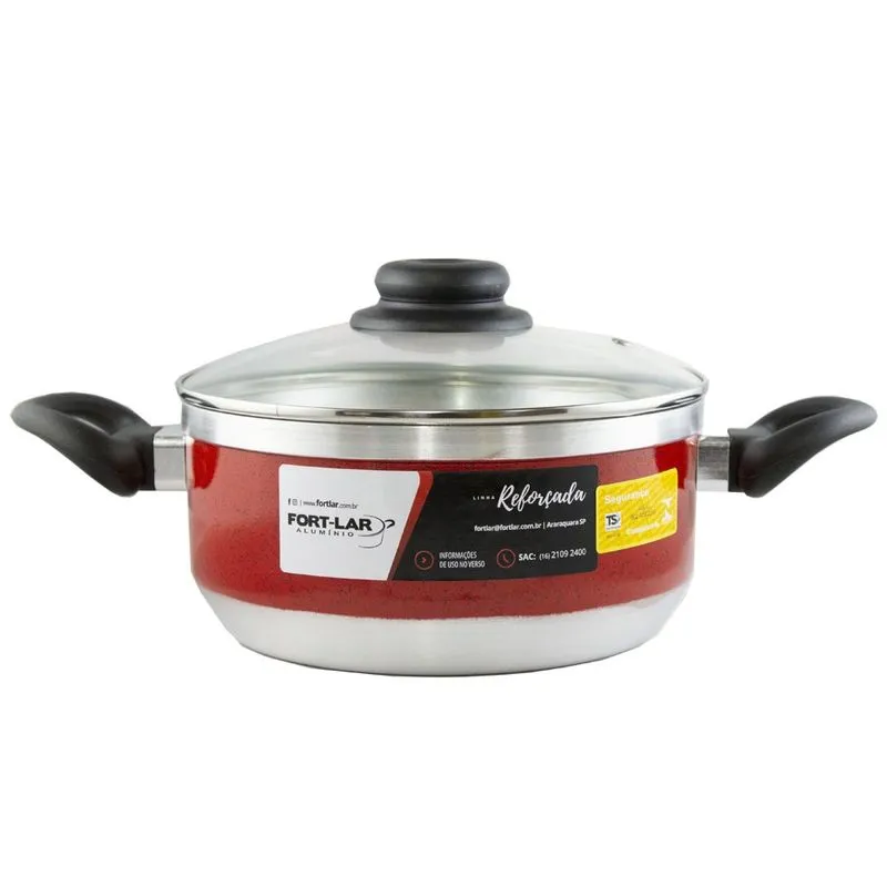 Caçarola Fort-Lar Reforçada 20cm Vermelho