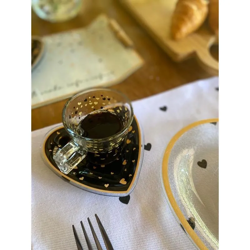 Conjunto Para Cafe Com 8 Peças - 4 Pires E 4 Xícaras 80ml