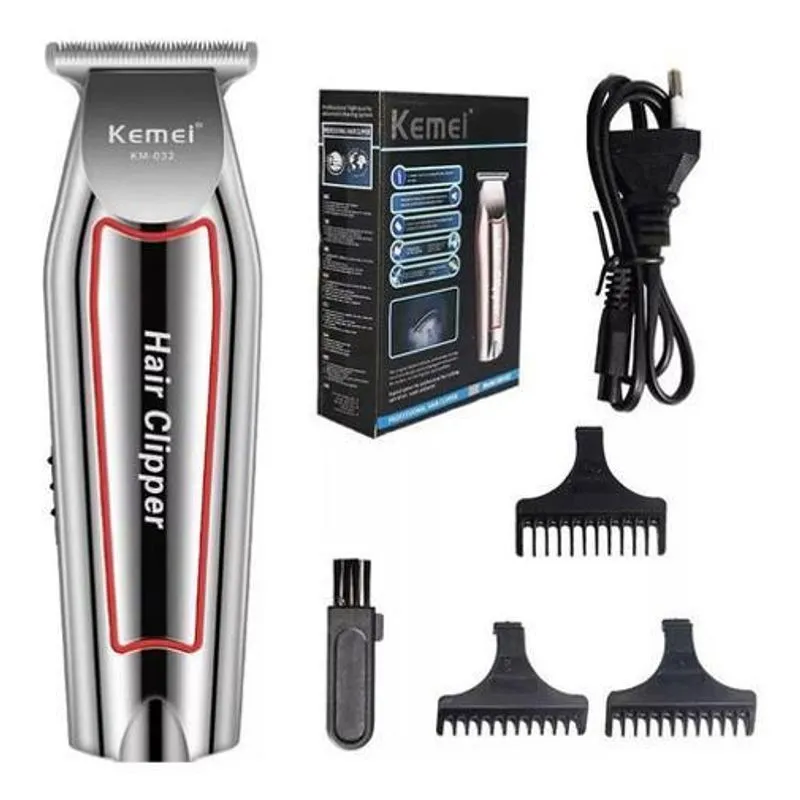 Maquina De Acabamento Cabelo Barba Profissional s/ Fio Kemei