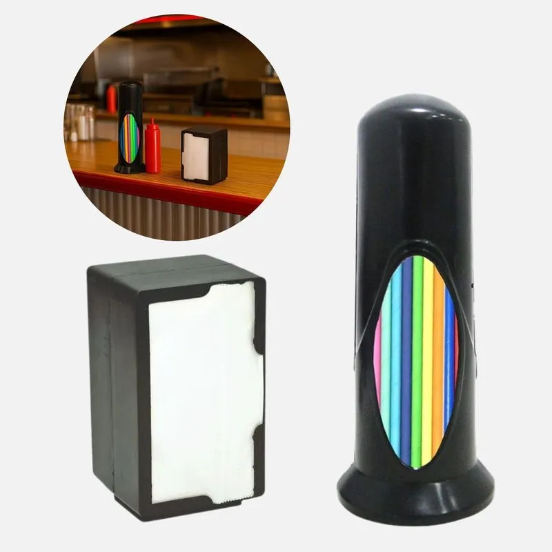 Kit Para Restaurantes Com Suporte Para Guardanapo E Canudos