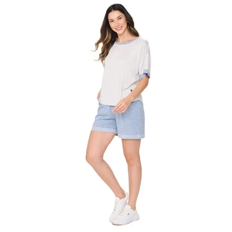 Pijama: Conjunto Blusa Visco Shorts 255035 - Az Leveza P P