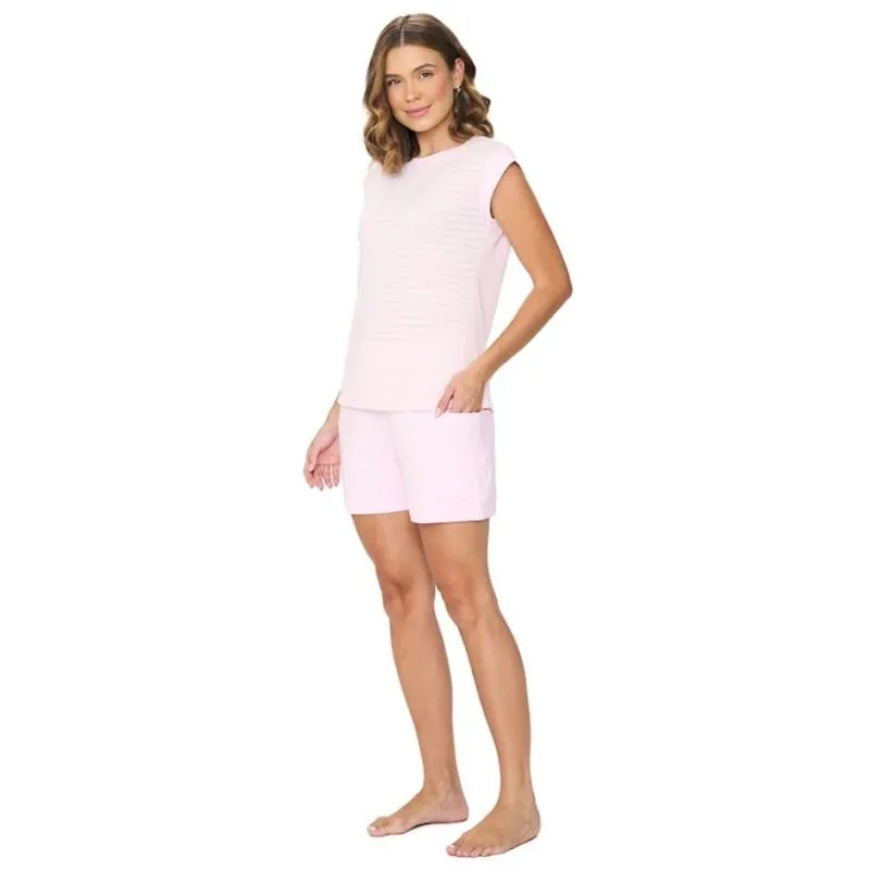 Pijama: Shortdoll Visco Stripe 245040 - Listr Rosa Pureza G G