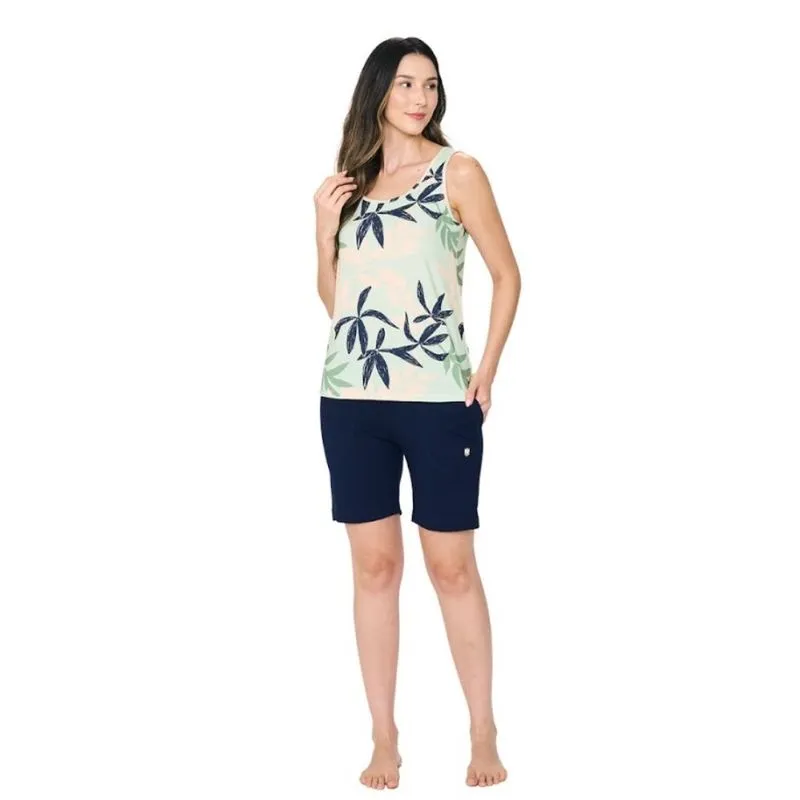 Pijama: Bermudoll Regata 255052x - Folhas Frescas G1 G1