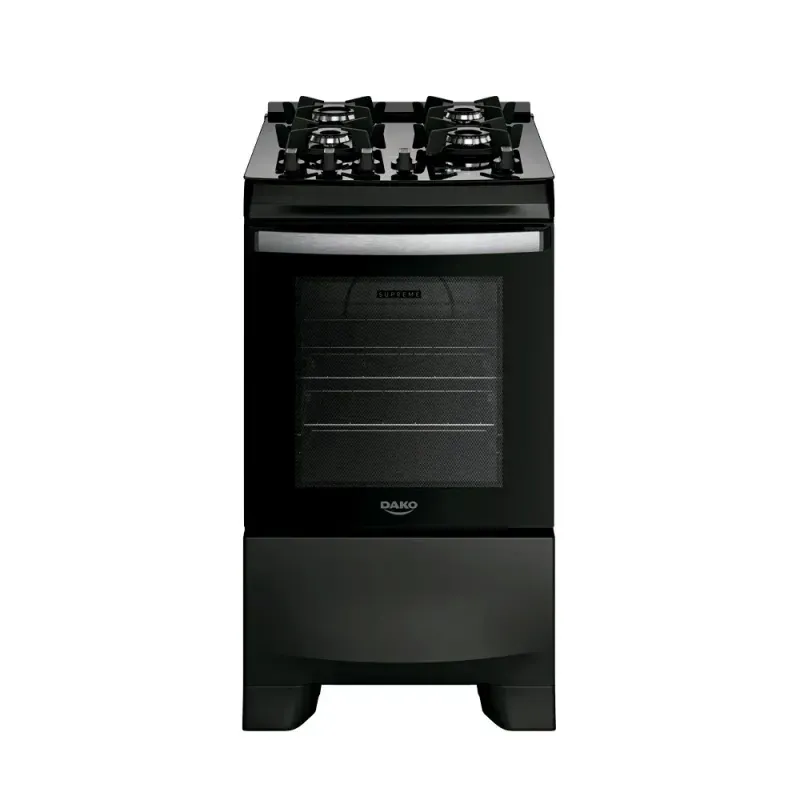 Fogão 4 Bocas Preto com Painel Touch e Timer Digital Dako Supreme Black Glass Bivolt