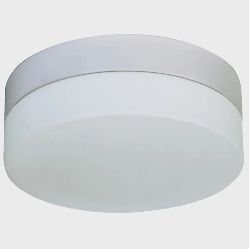 Plafon Belle Redondo 19cm Vidro Leitoso 1 Lamp. E-27 Max 60w Base Branco