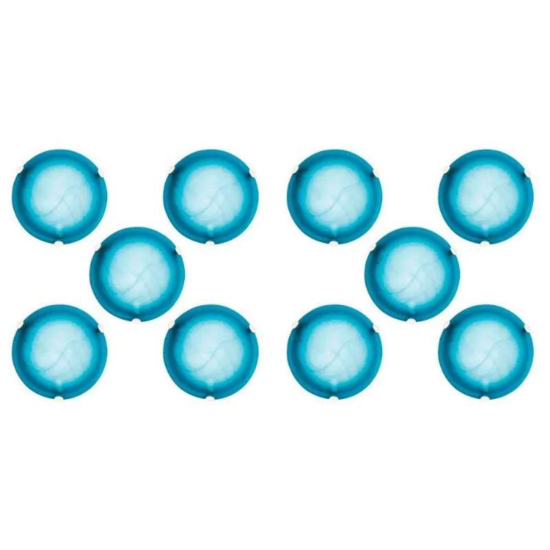 Kit 10 Plafons Murano Vidro 1 Lâmpada E-27 60w Azul Home Line Bivolt Bivolt - Home Line