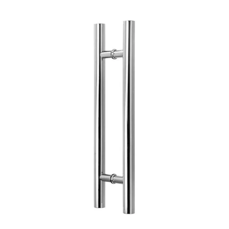 Puxador Porta Duplo Inox Tubo Reto 11/4 45cm Polido