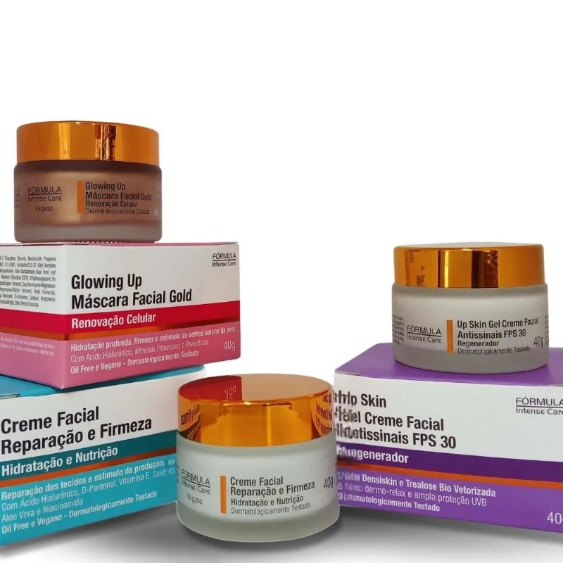 Máscaras Faciais Skincare - Kit Com Fps 30 E Ácido Hialurônico