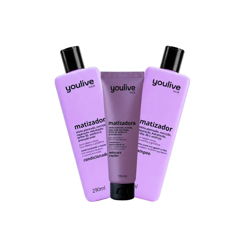 Kit Matizador Youlive Hair Brilho 3d E Reparação