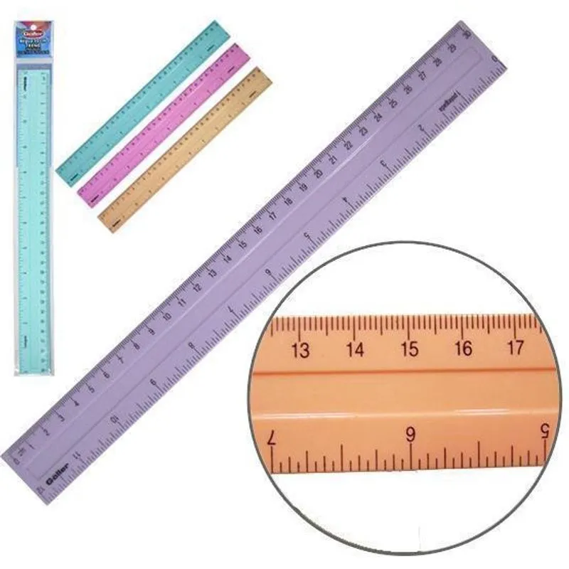 Regua Escolar De Plastico Trend Colors 30Cm Na Solapa