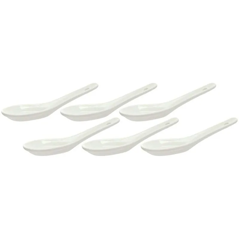 Jogo de Colher de Porcelana Hauskraft Finger Food Branco 6 Peças