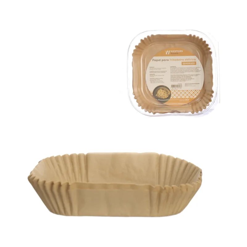 Papel Para Fritadeira Quadrado 16Cm Western Home 50 Unidades
