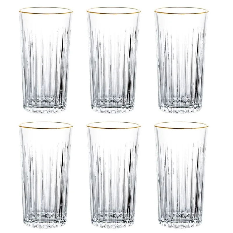 Jogo de Copos Long Egeu 6 Peças 370ml em Vidro Hauskraft