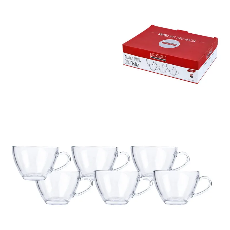 Jogo De Xícaras De Chá Finjan Hauskraft Vidro 200Ml 6 Peças