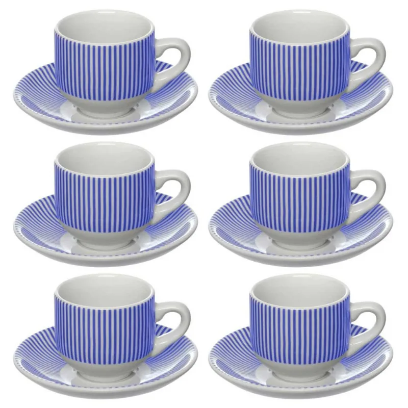 Jogo De Xícaras Café Acqua 12 Peças 90ml Em Porcelana Hauskraft