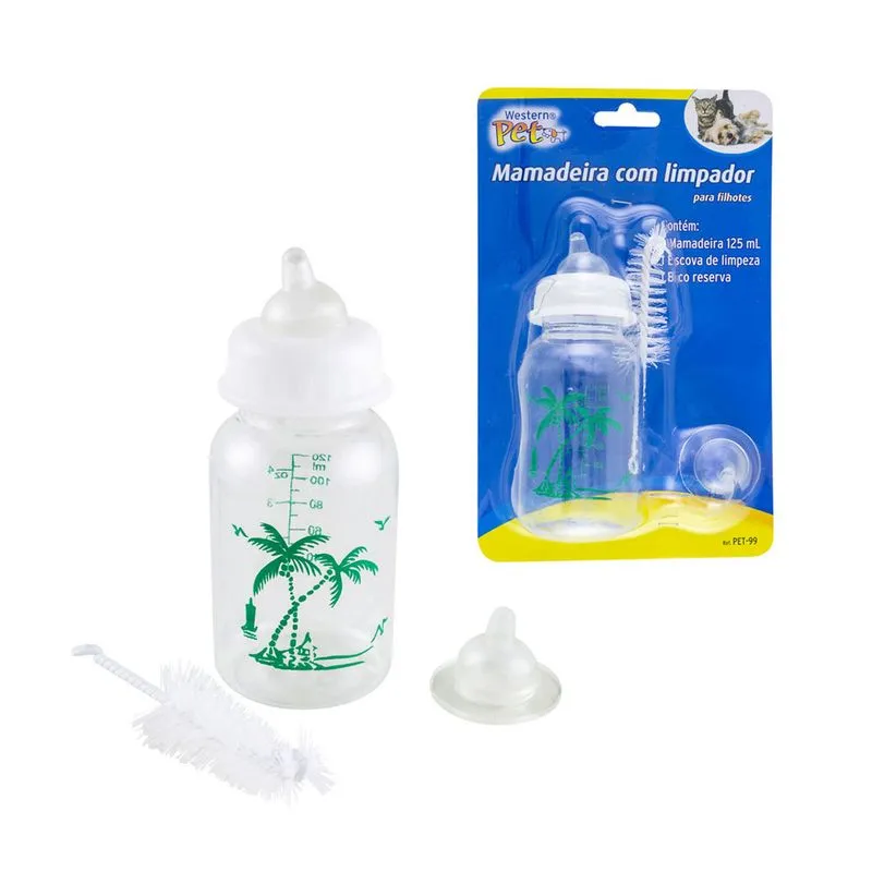 Mamadeira Para Animal Com Limpador Pet99 Western