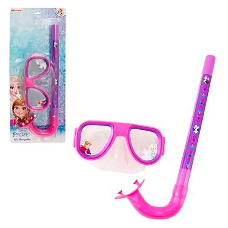 Kit Mergulho Óculos Máscara e Snorkel Frozen