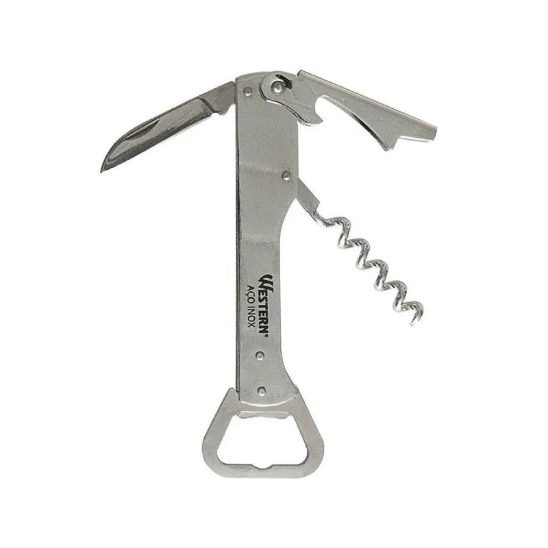 Saca-Rolhas Com Abridor De Garrafa Inox
