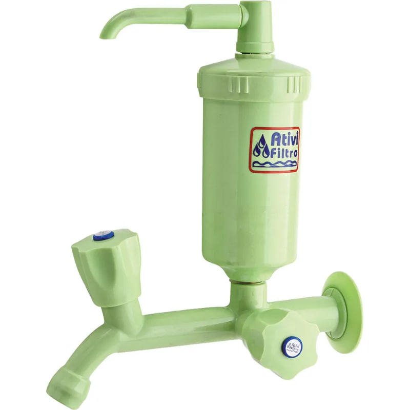 Torneira Fixa com Filtro 170 Ativi Filtro Preta Verde
