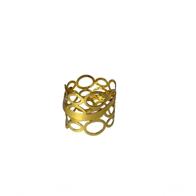 Porta Guardanapo Em Aço Dourado Design Vazado Exclusivo