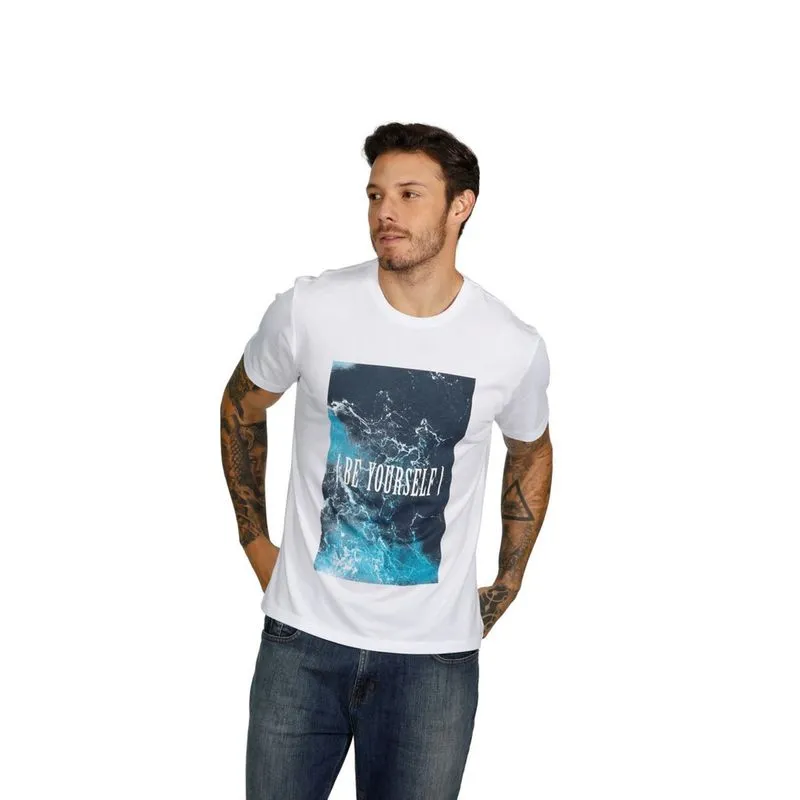 Camiseta Mayon Oceano em Algodão Egípcio Branco