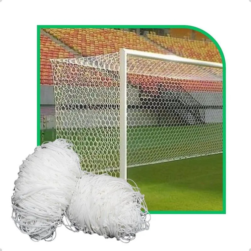 Par De Rede Futebol Campo Copa México Colméia Fio 6Mm Seda