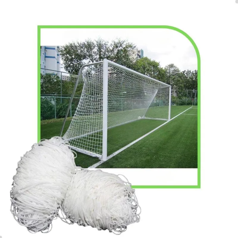 Par De Rede De Futebol Society 4mts Quadrada Fio 2mm Seda