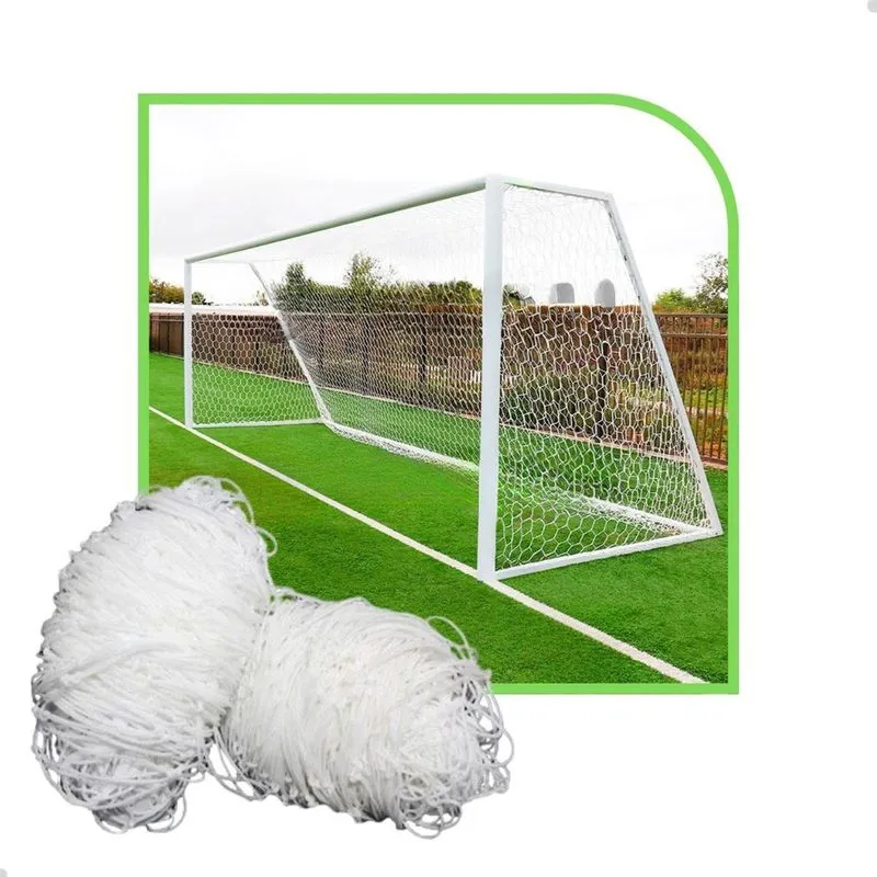Par De Rede De Futebol Society 5Mts Colméia Fio 4Mm Seda