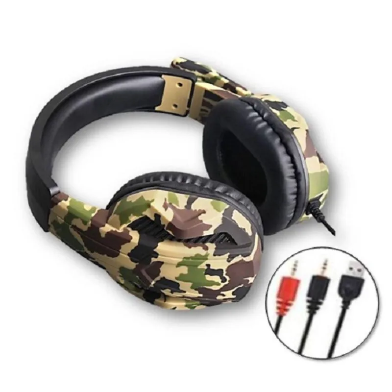 Fone De Ouvido Headset Gamer Jogos Microfone Camuflado