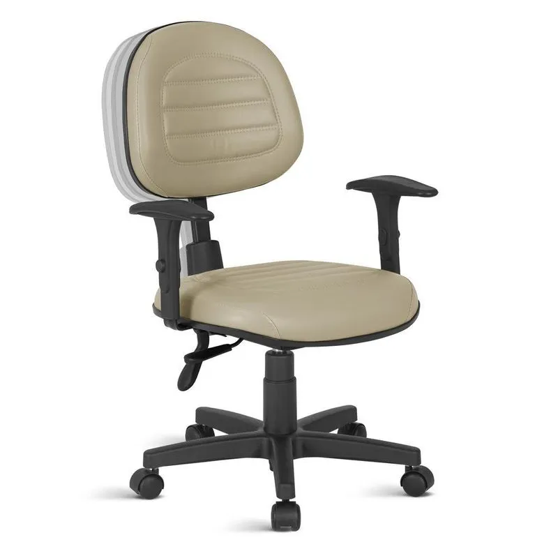 Cadeira Escritório Ergonômica Executiva Gomo Braço Rce Bege